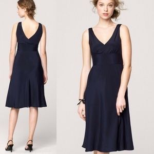 J.Crew Black Sofia Silk Chiffon Knee Length Dress